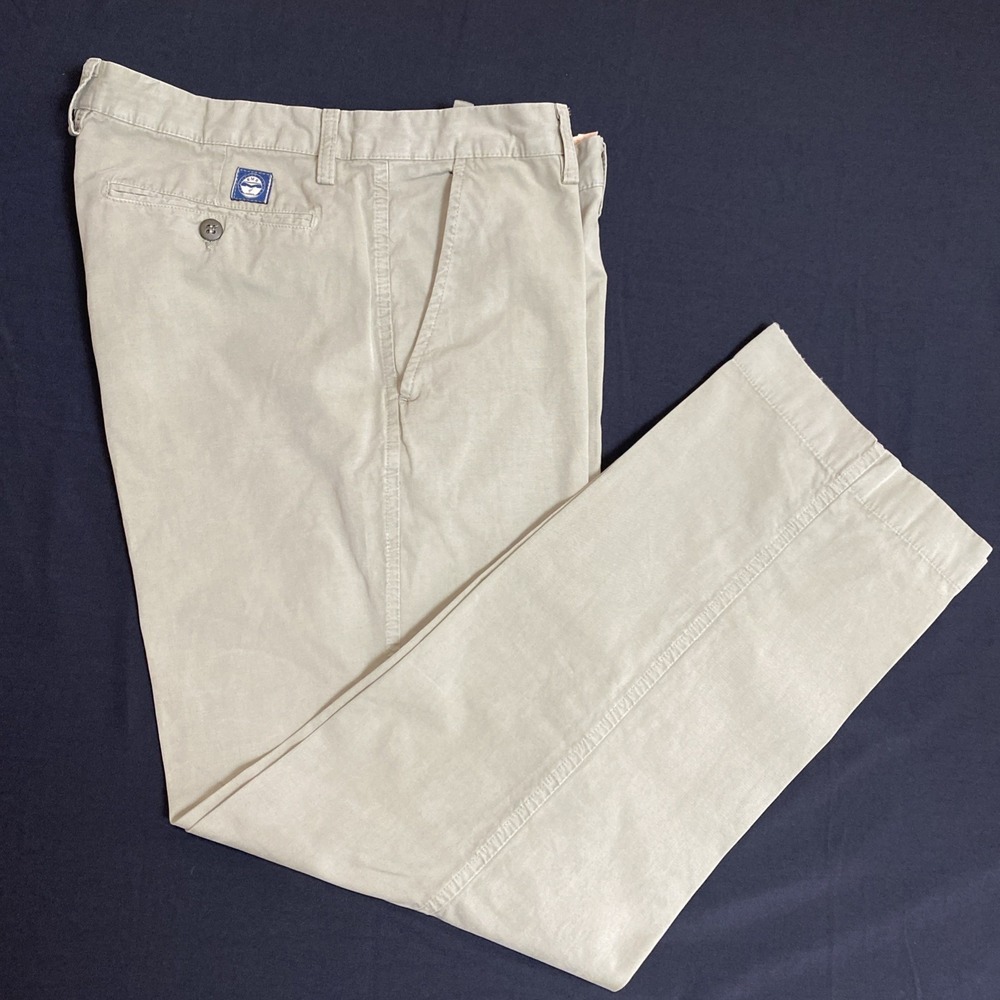 Em's of Mason's Mens Chinos Pants Green Size 54 38x32 Straight Leg Flat Front